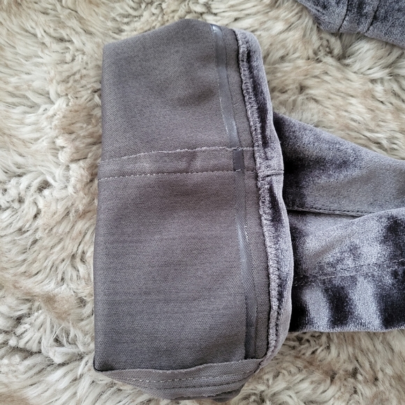 Aldo Crushed Velvet Thigh High Belinna Boots Silver Blue Gray Chunky Heel Size 8 - Picture 7 of 7